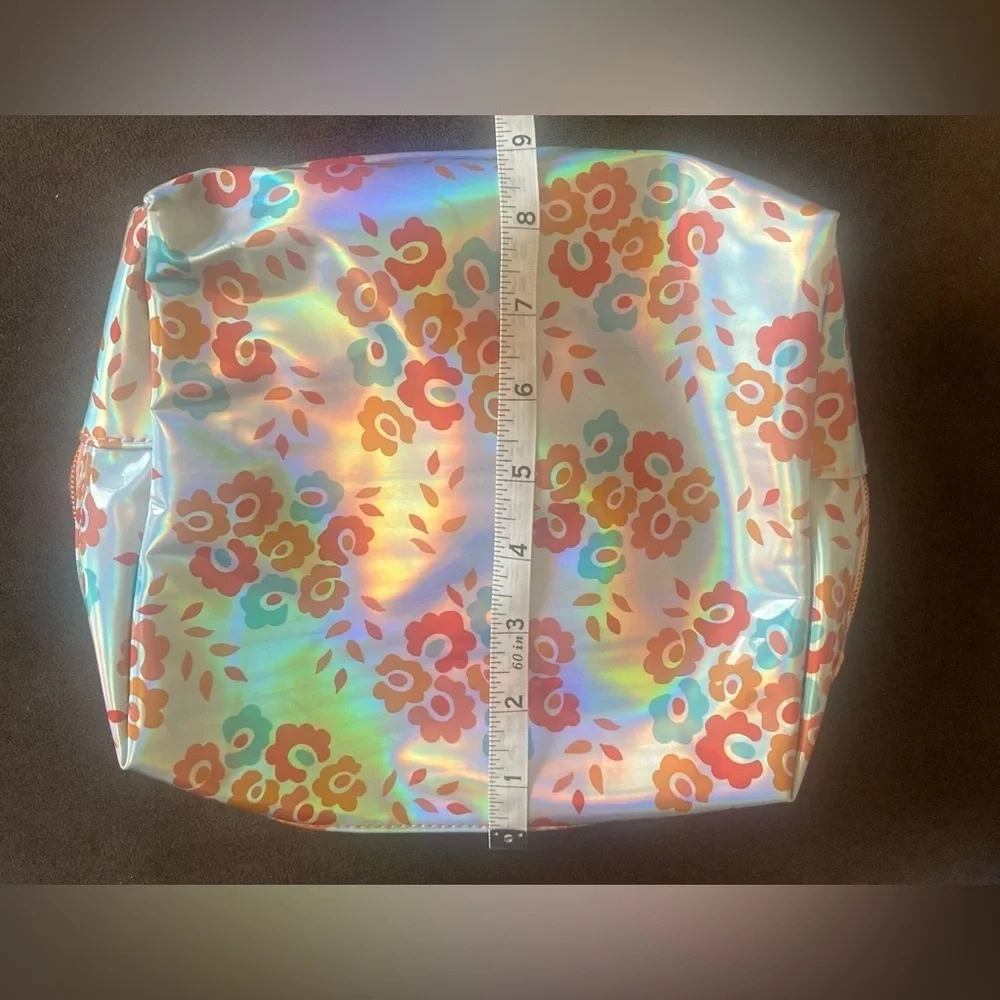 Fresh face flower print cosmetic bag